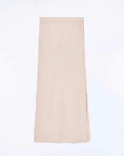 Jupe Mi Longue A Cotes Fendue