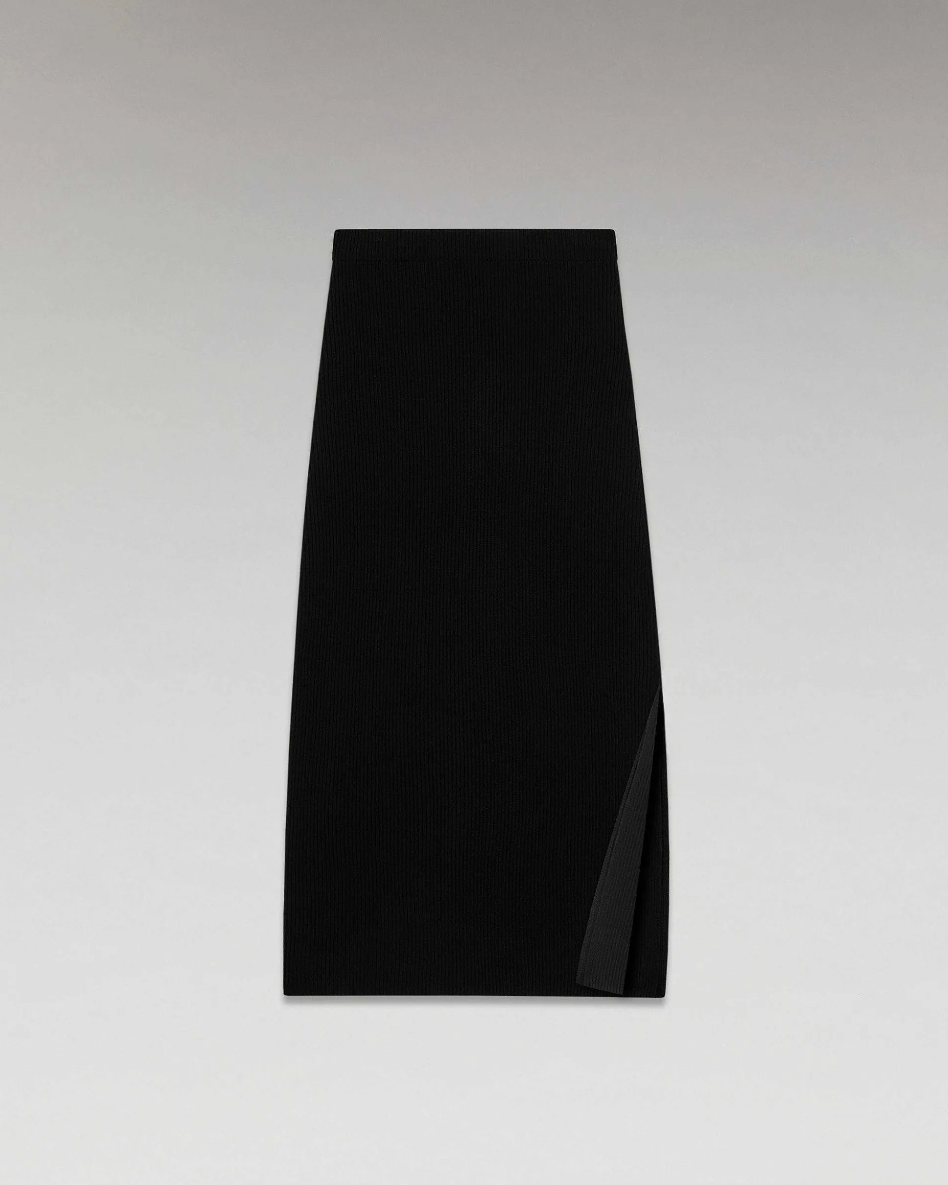 Jupe Mi-Longue A Cotes Fendue