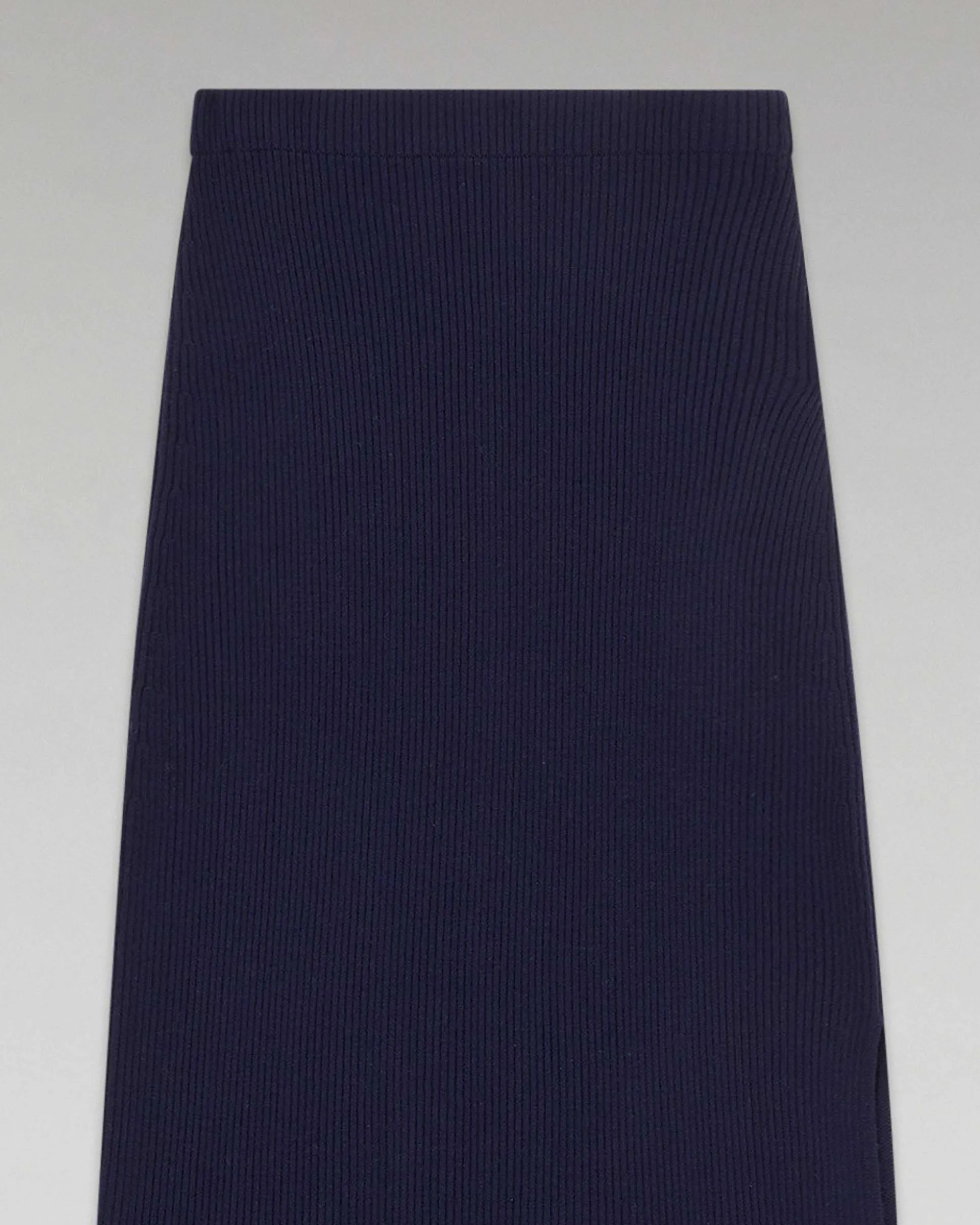 Jupe Mi-Longue A Cotes Fendue