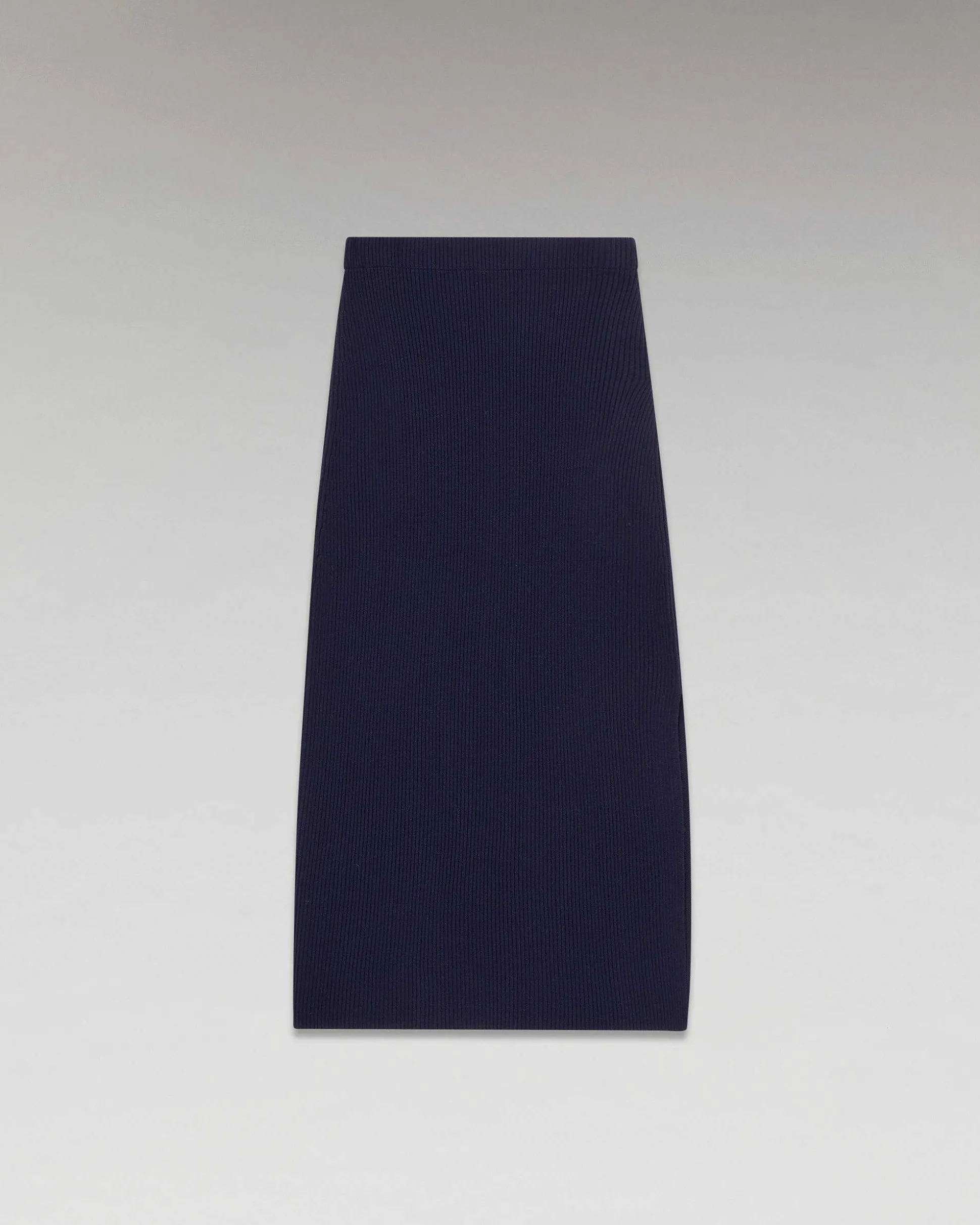 Jupe Mi-Longue A Cotes Fendue