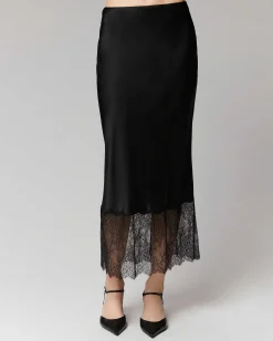 Jupe Mi-Longue Decoupee Dentelle