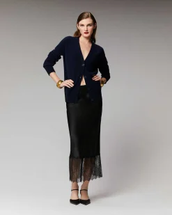 Jupe Mi-Longue Decoupee Dentelle