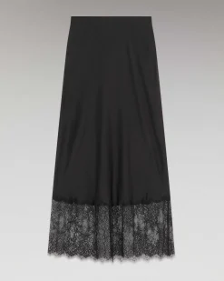Jupe Mi-Longue Decoupee Dentelle