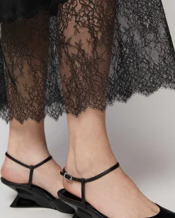 Jupe Mi-Longue Decoupee Dentelle