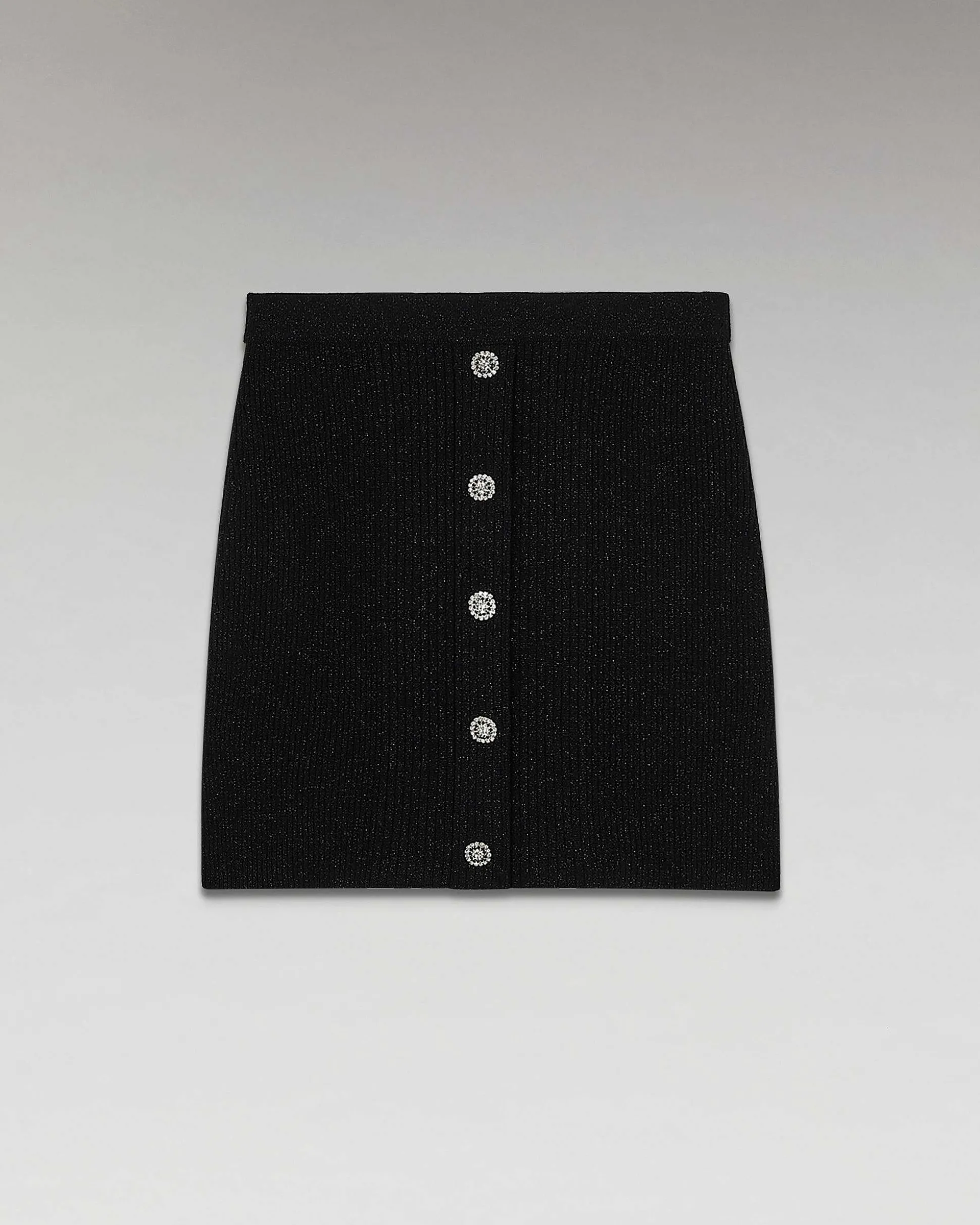 Jupe Mini Metallise Boutons Bijoux