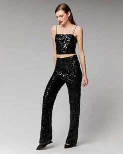 Pantalon Flare A Sequins