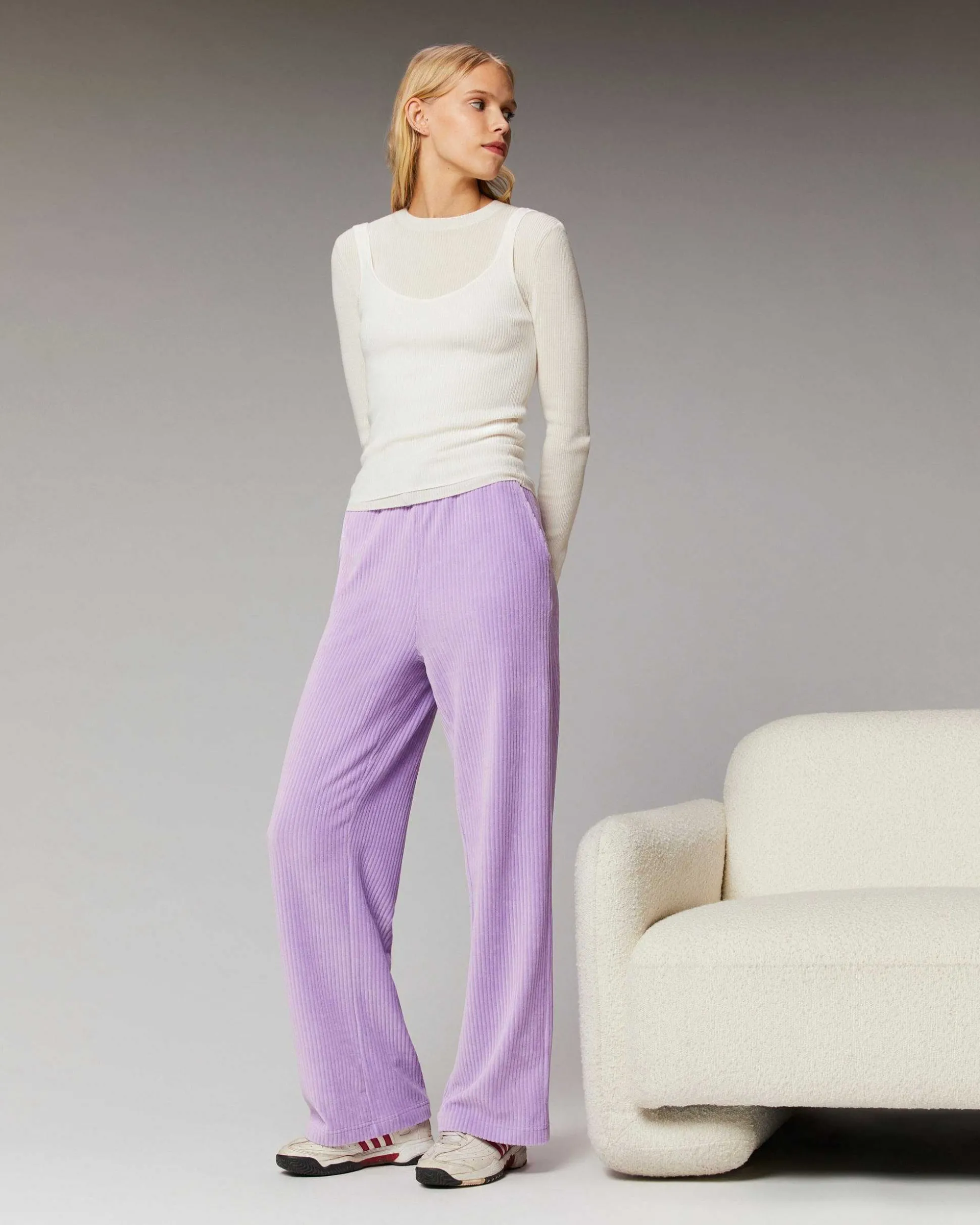 Pantalon Large Velours