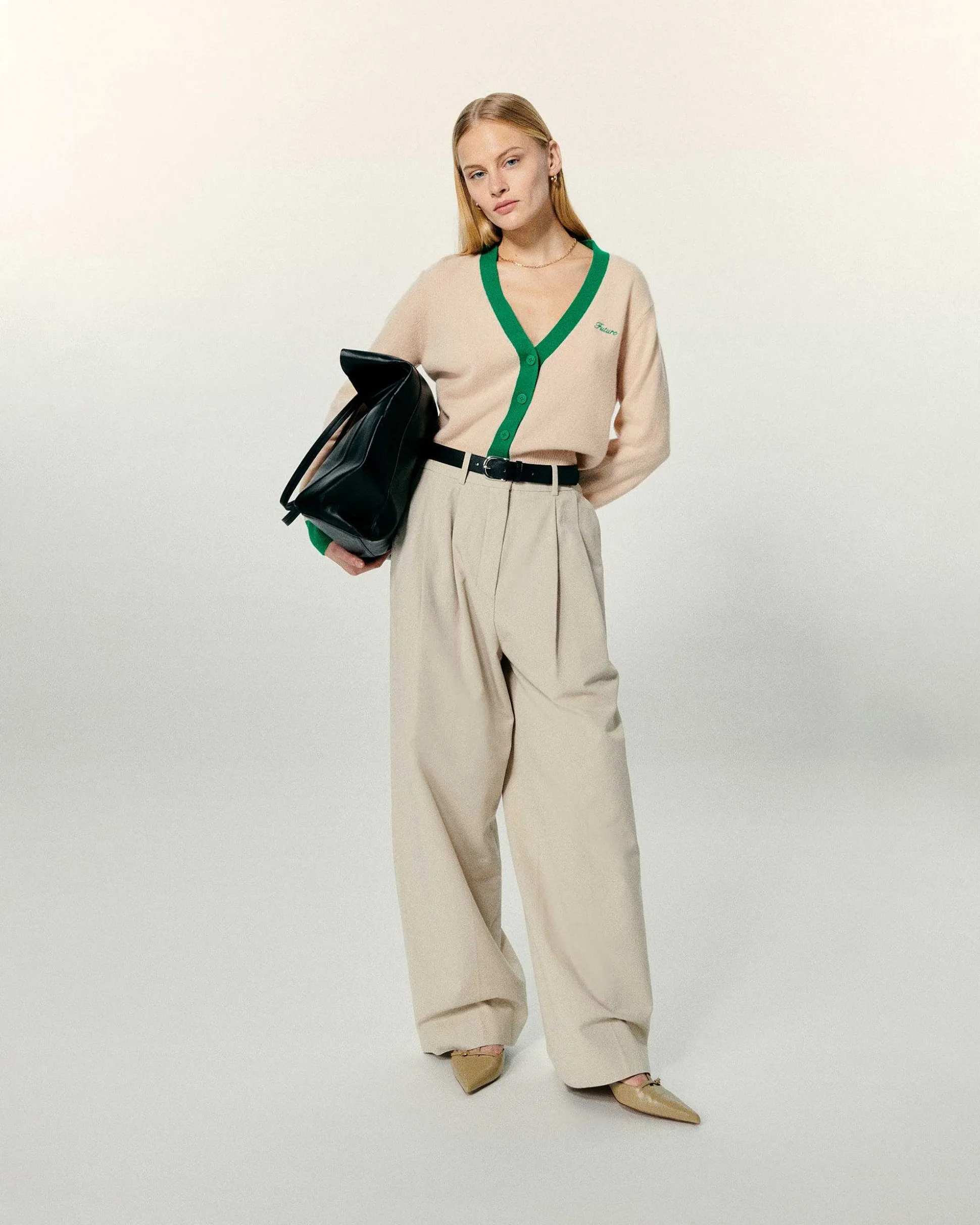 Pull Cardigan Bicolore