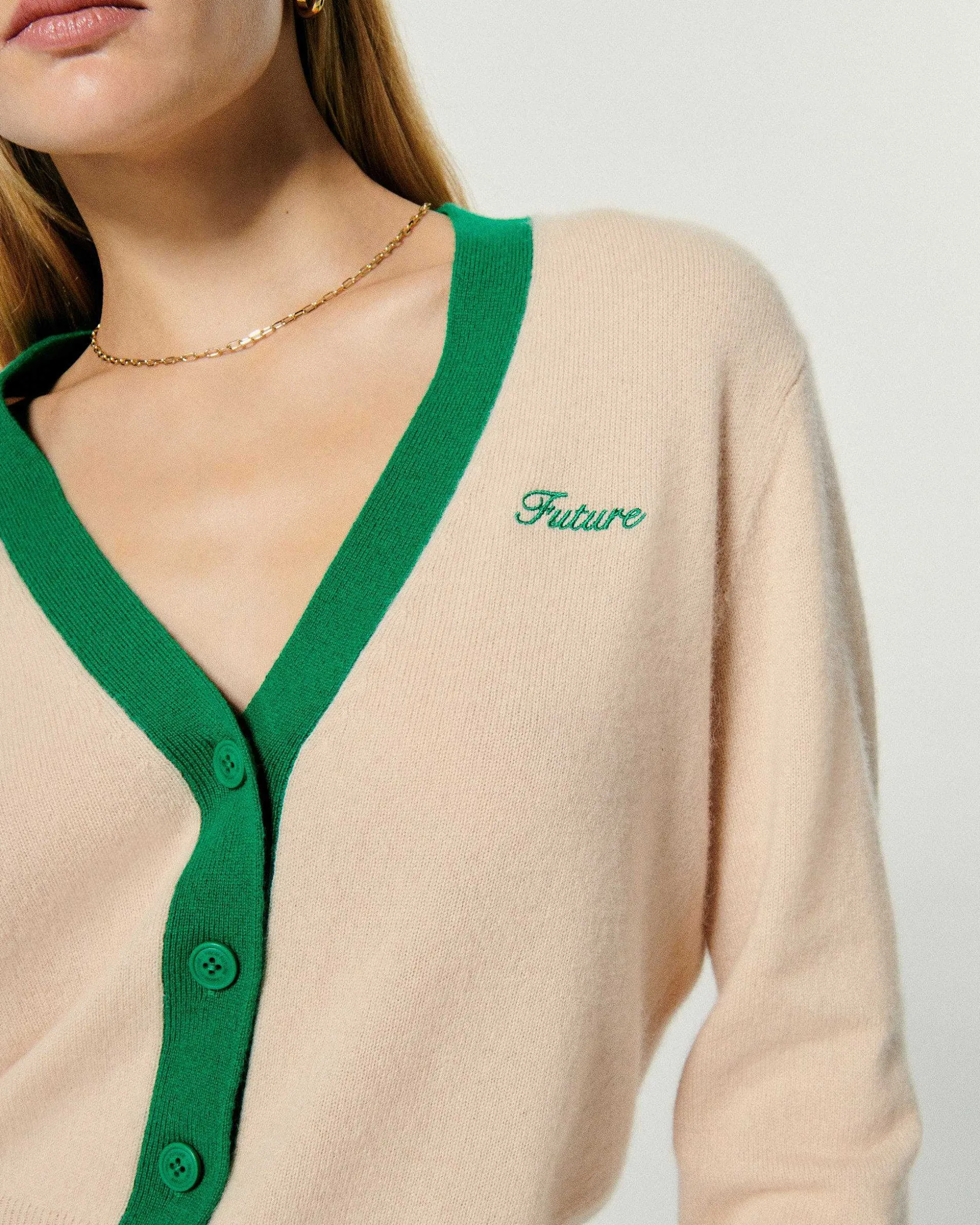 Pull Cardigan Bicolore