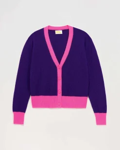 Pull Cardigan Bicolore Leger
