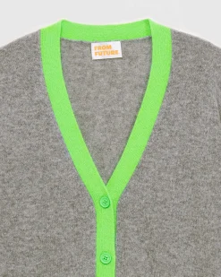 Pull Cardigan Bicolore Leger