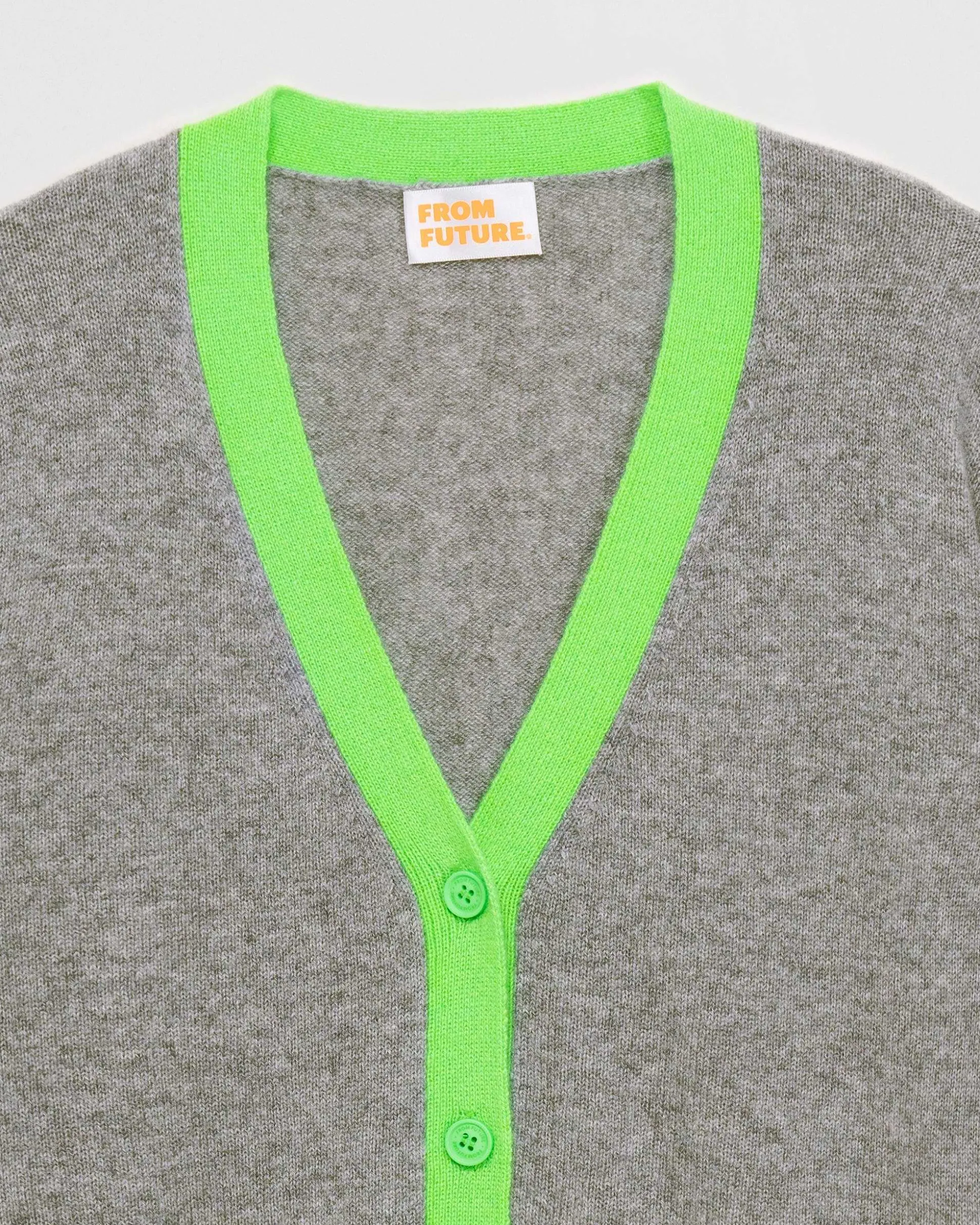 Pull Cardigan Bicolore Leger