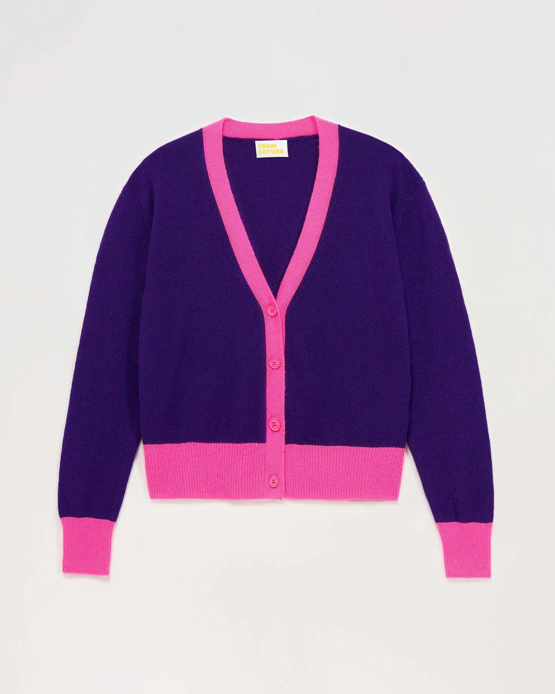 Pull Cardigan Bicolore Leger