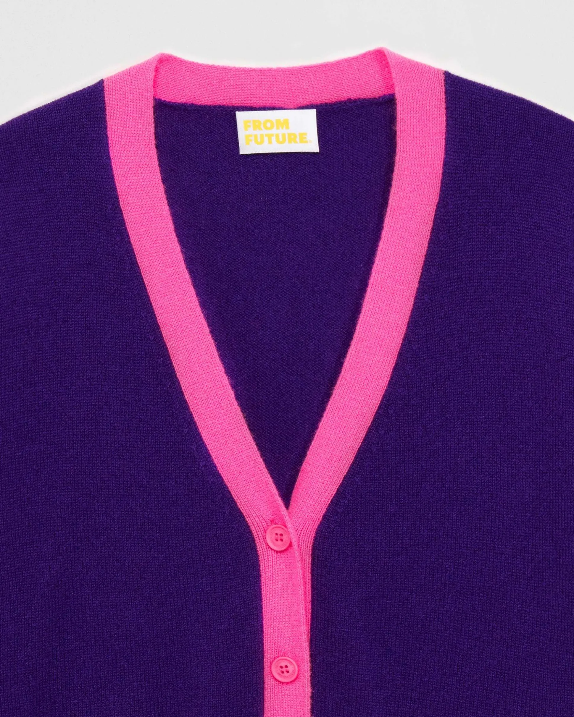 Pull Cardigan Bicolore Leger