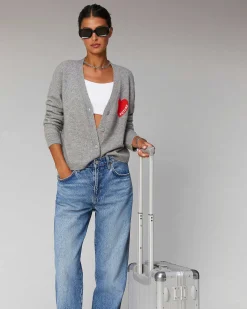 Pull Cardigan Coeur Leger