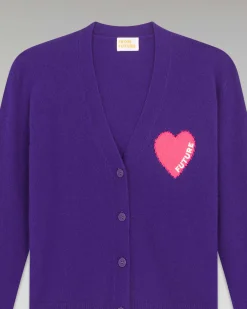 Pull Cardigan Coeur Leger