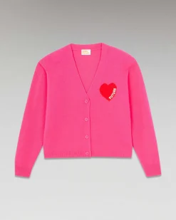 Pull Cardigan Coeur Leger