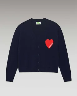 Pull Cardigan Coeur Leger