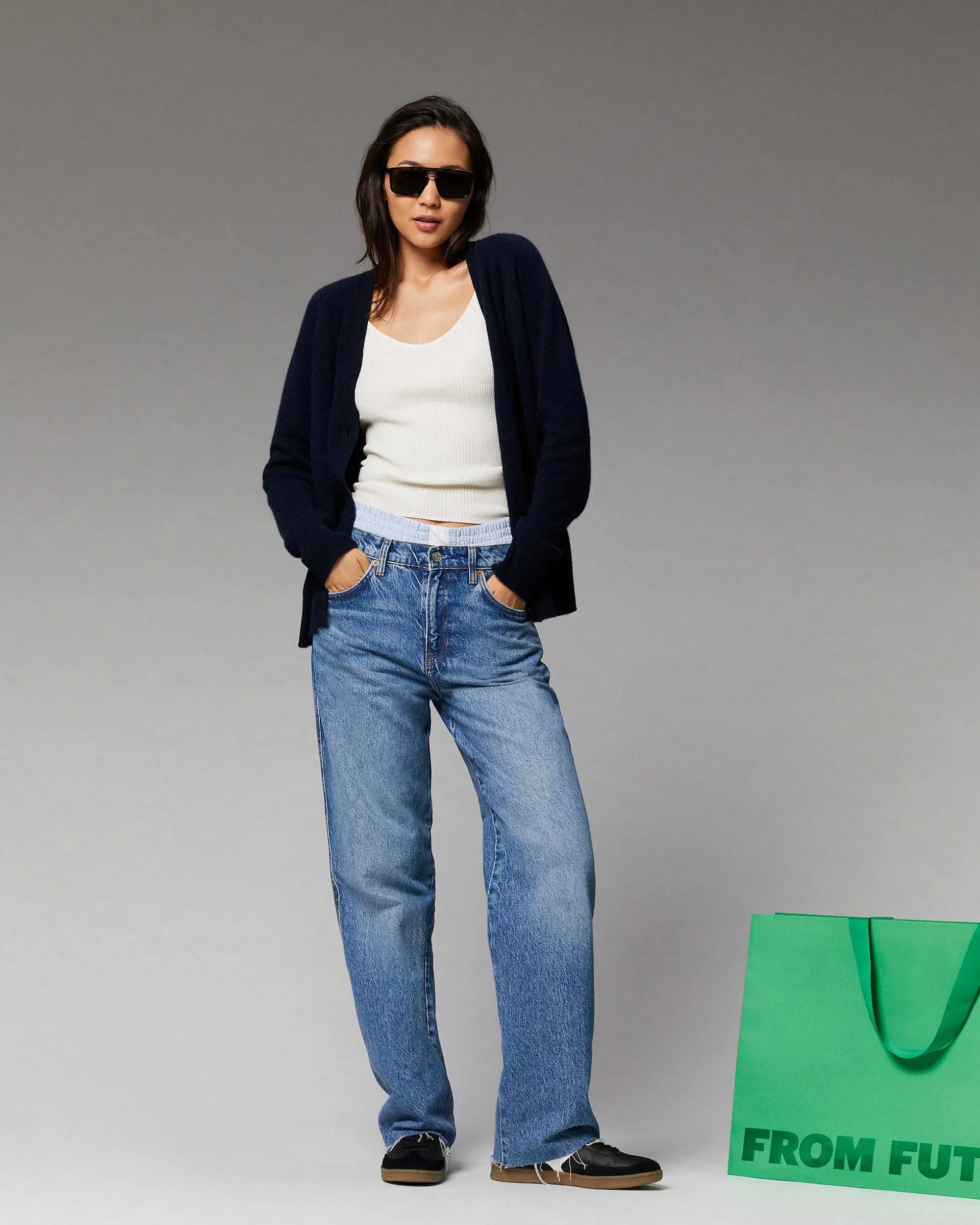 Pull Cardigan Manches Raglan