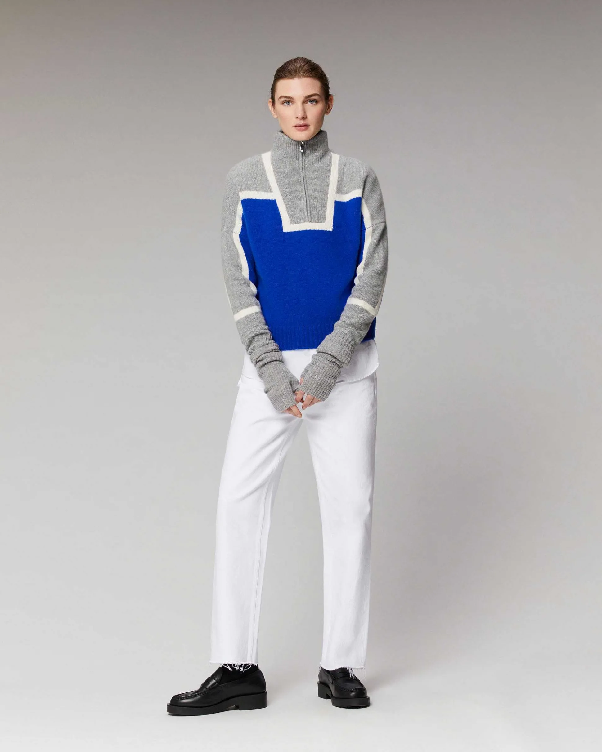 Pull Col Camionneur Bicolore