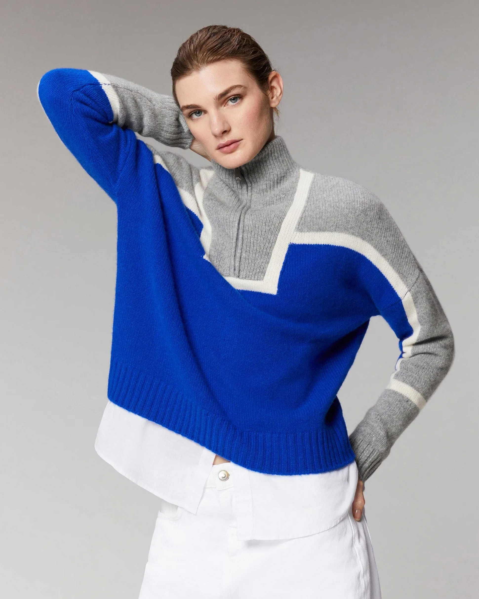 Pull Col Camionneur Bicolore