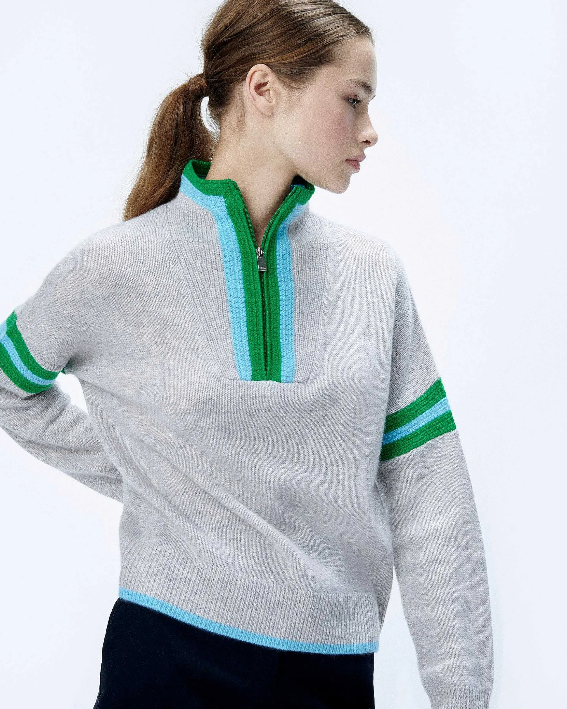 Pull Col Camionneur Bord-Cotes Tricot Ajoure