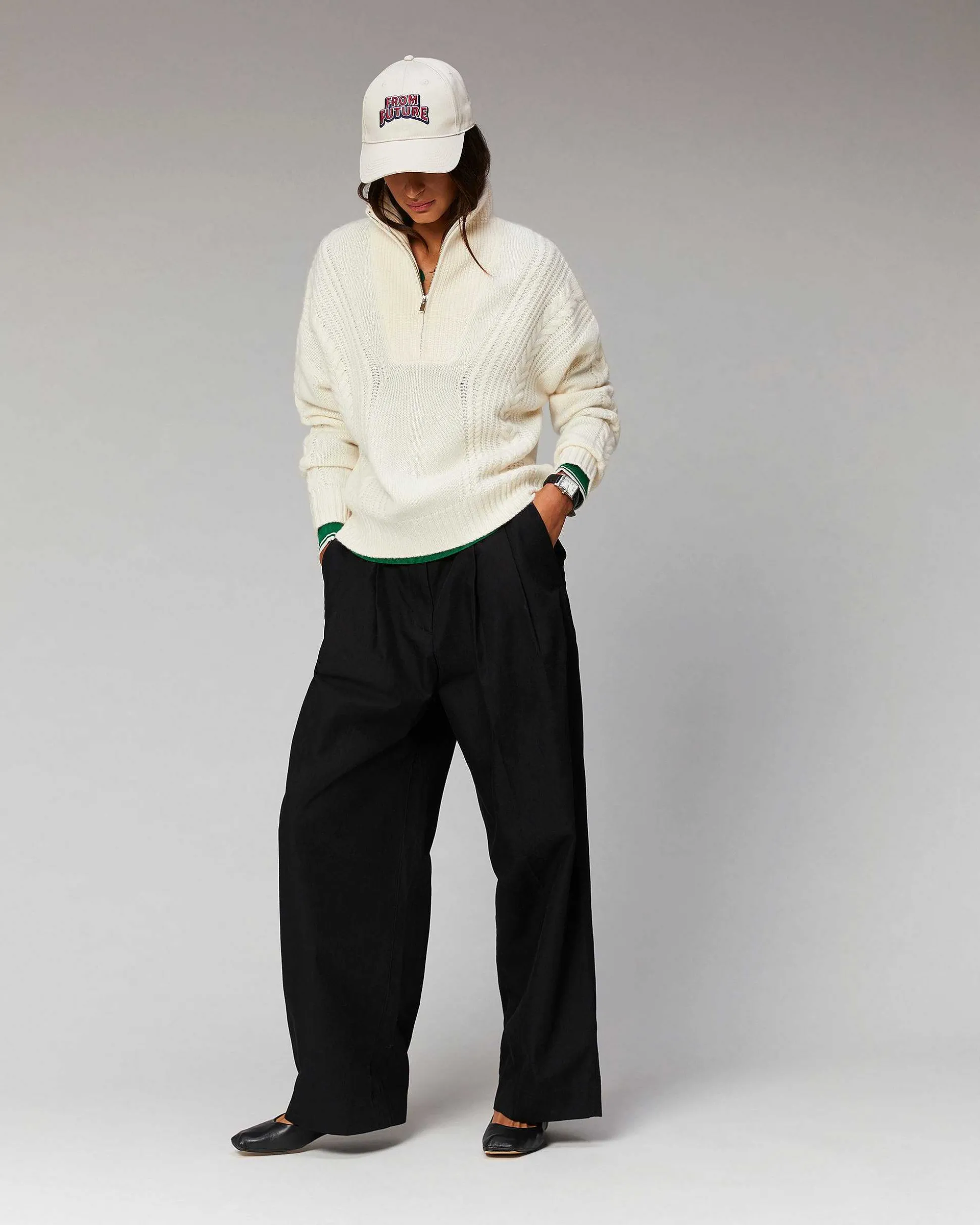 Pull Col Camionneur Torsades