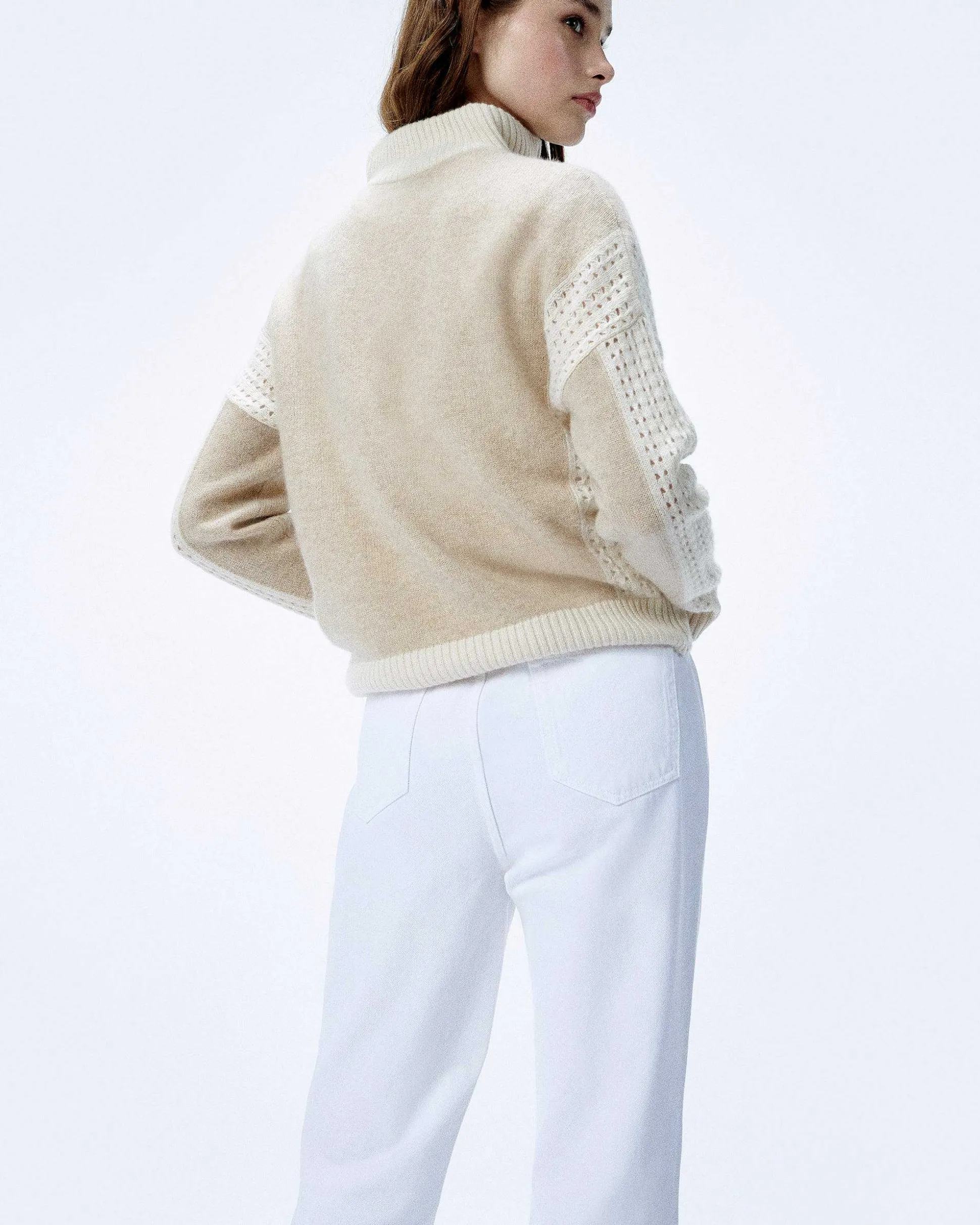 Pull Col Camionneur Tricot Ajoure