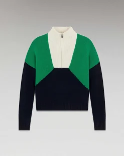 Pull Col Camionneur Tricolore