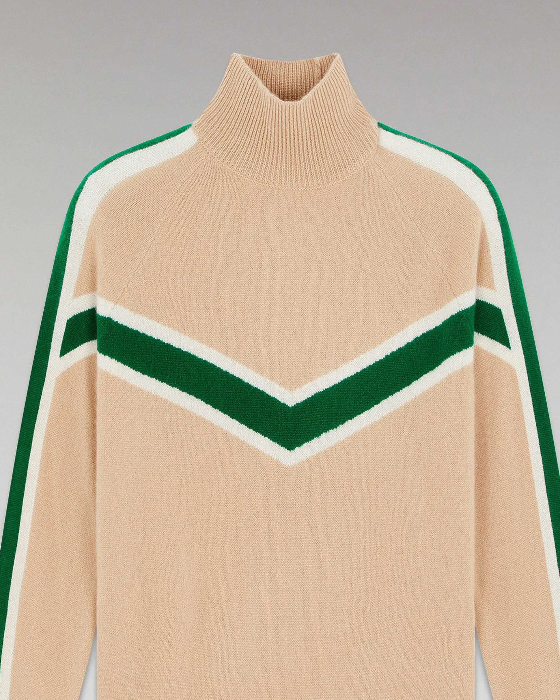 Pull Col Montant Bandes Contrastees Leger