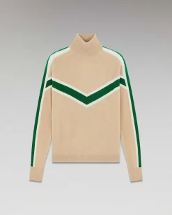 Pull Col Montant Bandes Contrastees Leger