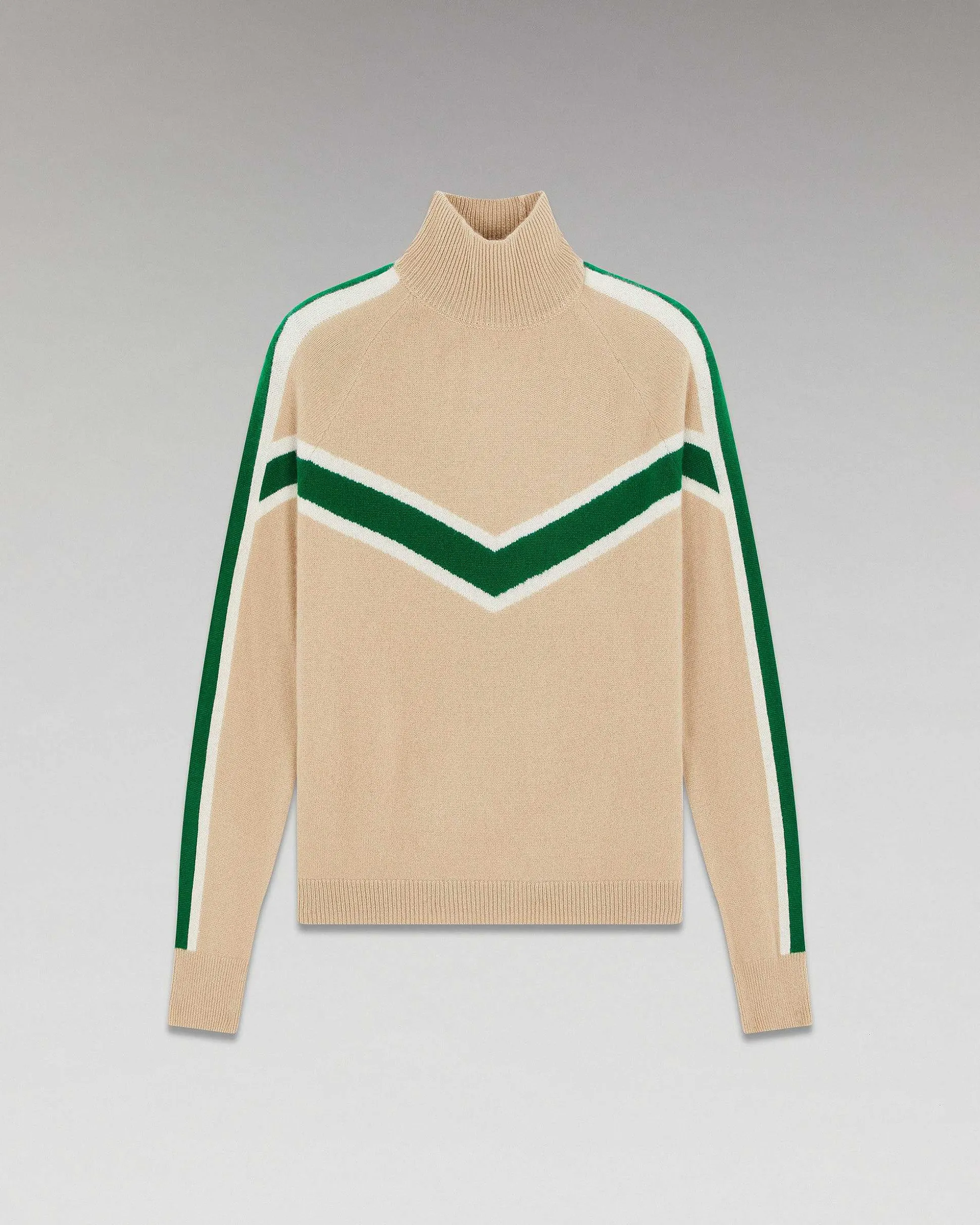 Pull Col Montant Bandes Contrastees Leger