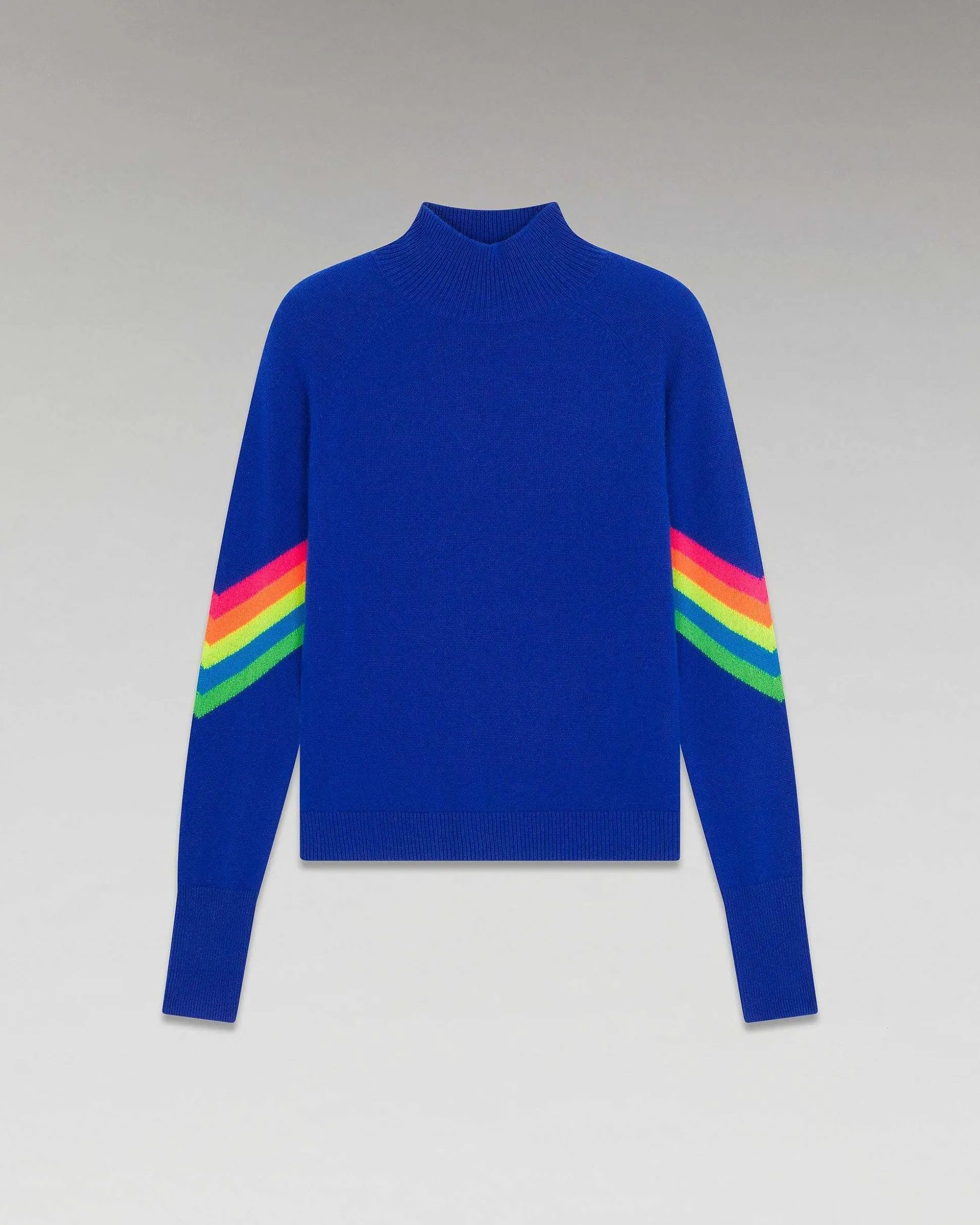 Pull Col Montant Bandes Manches Multico Leger