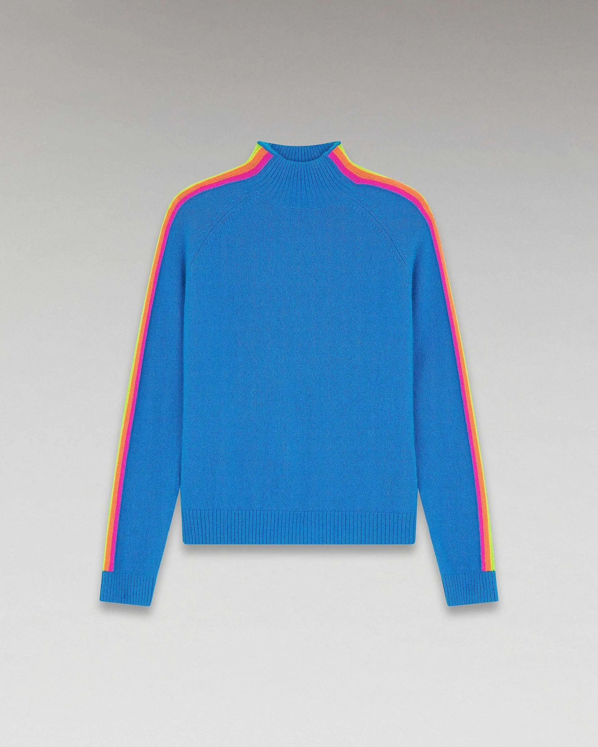 Pull Col Montant Bandes Manches Multicolore Leger