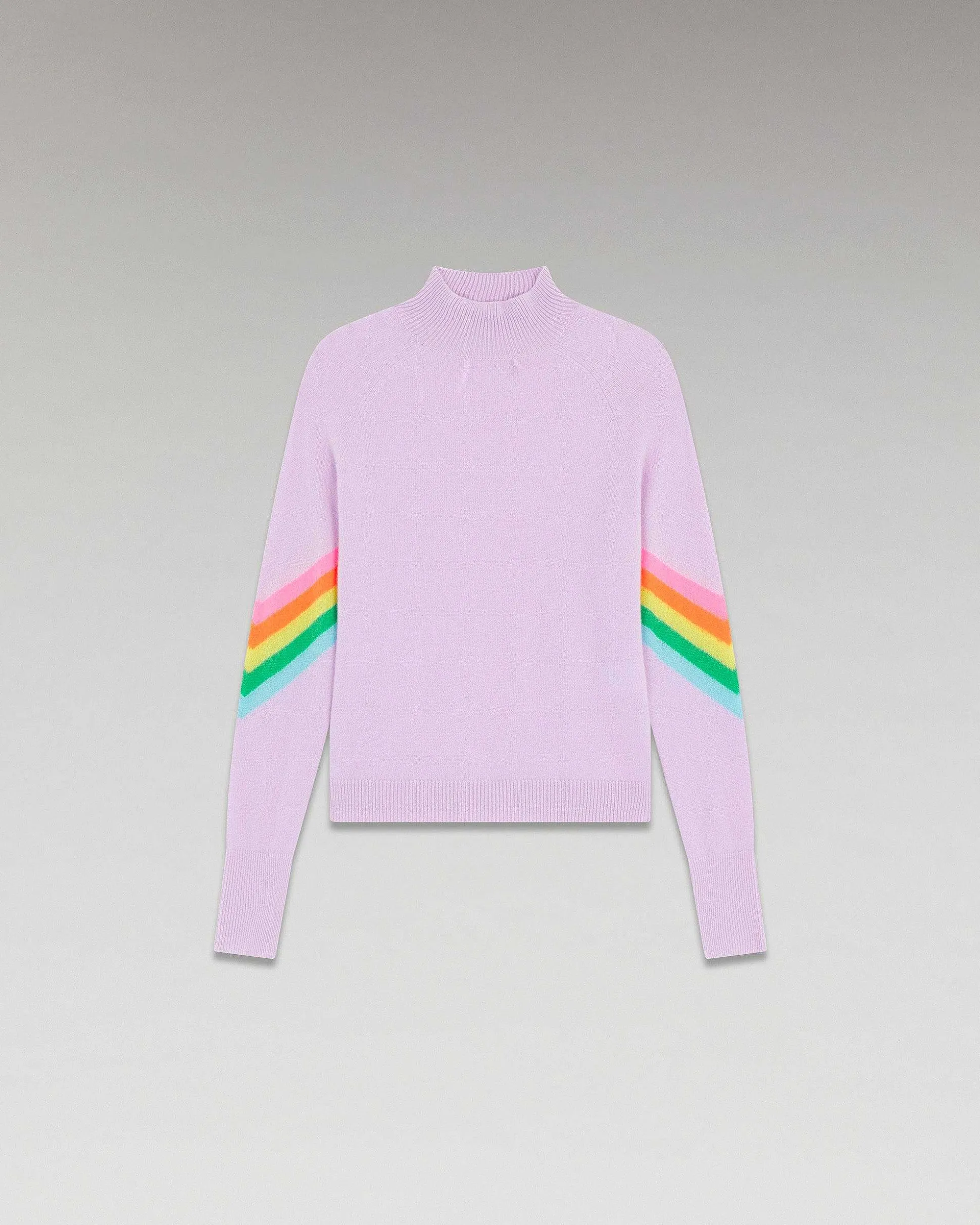 Pull Col Montant Bandes Manches Multico Leger