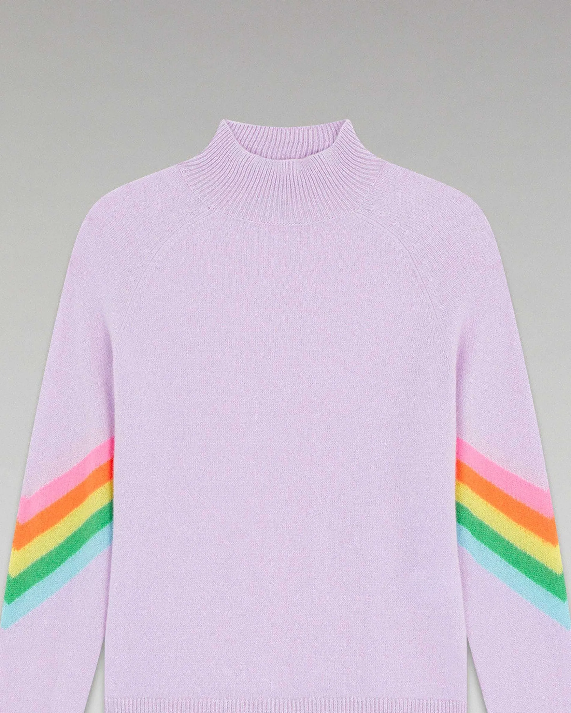 Pull Col Montant Bandes Manches Multico Leger