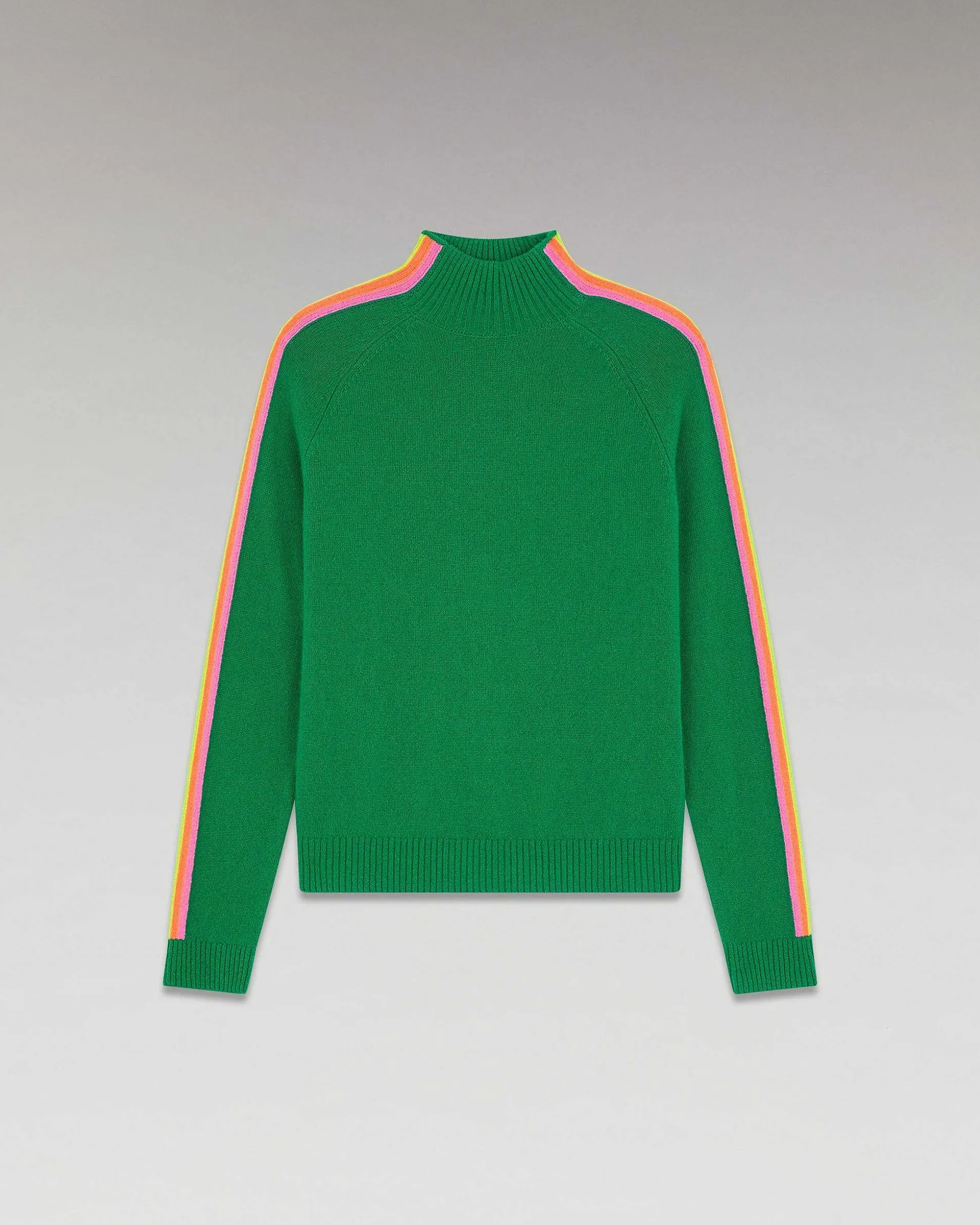 Pull Col Montant Bandes Manches Multicolore Leger