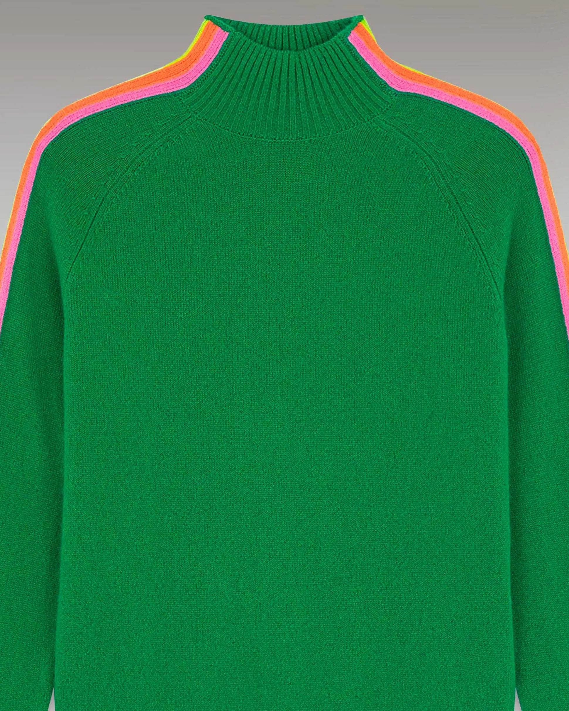 Pull Col Montant Bandes Manches Multicolore Leger