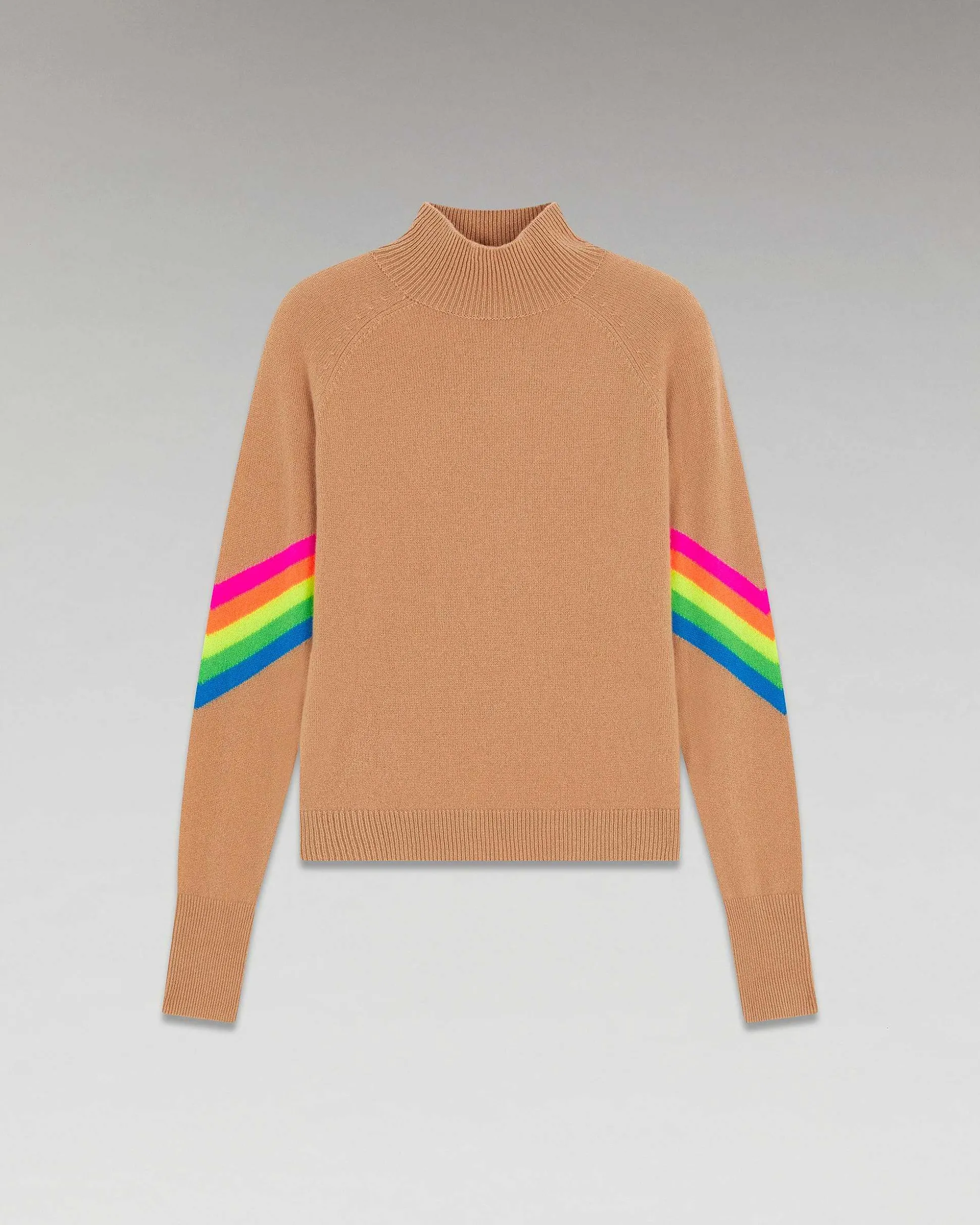 Pull Col Montant Bandes Manches Multico Leger