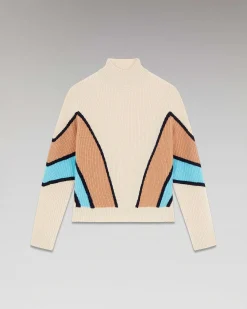 Pull Col Montant Bandes Tricolores