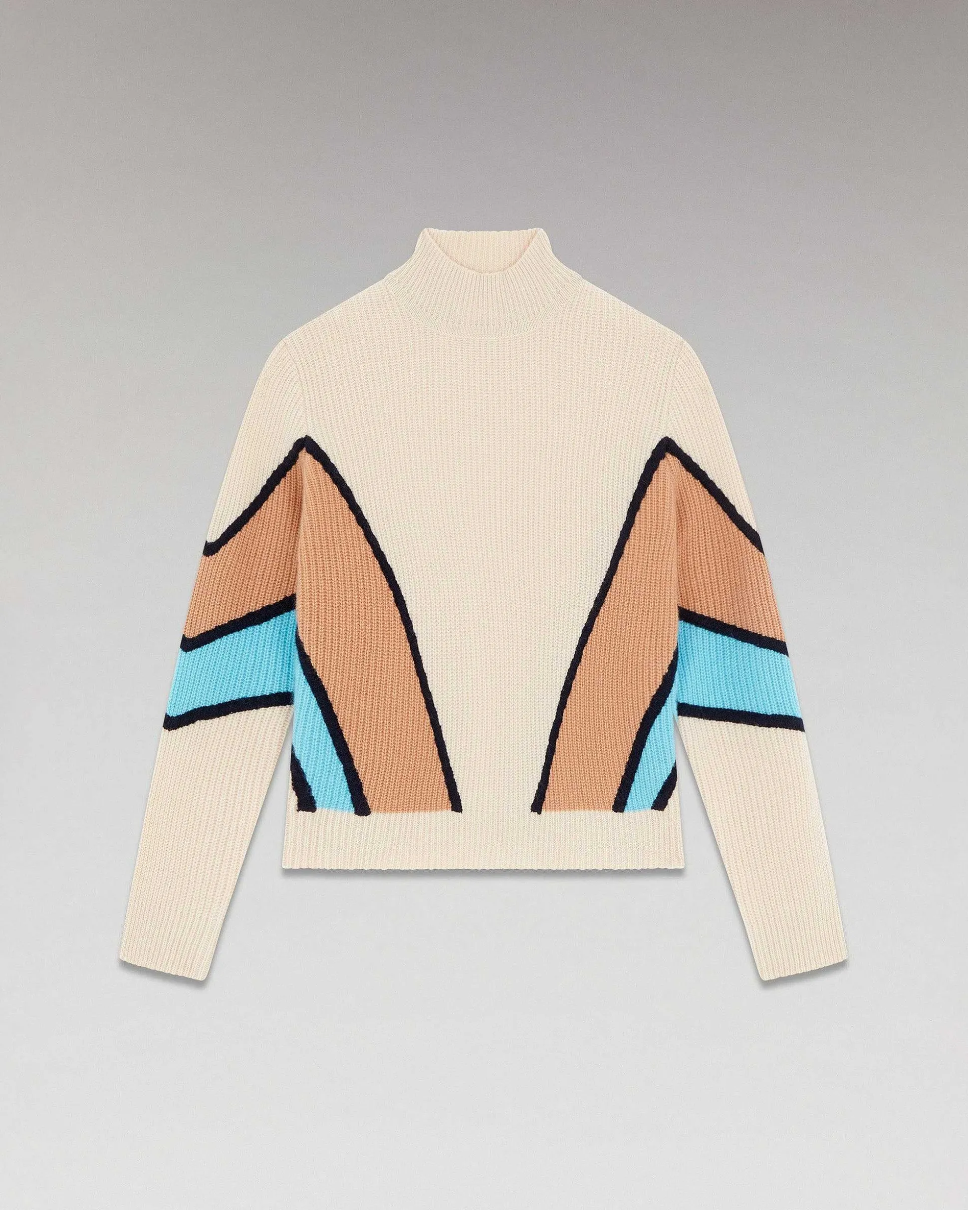 Pull Col Montant Bandes Tricolores