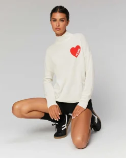 Pull Col Montant Coeur Leger