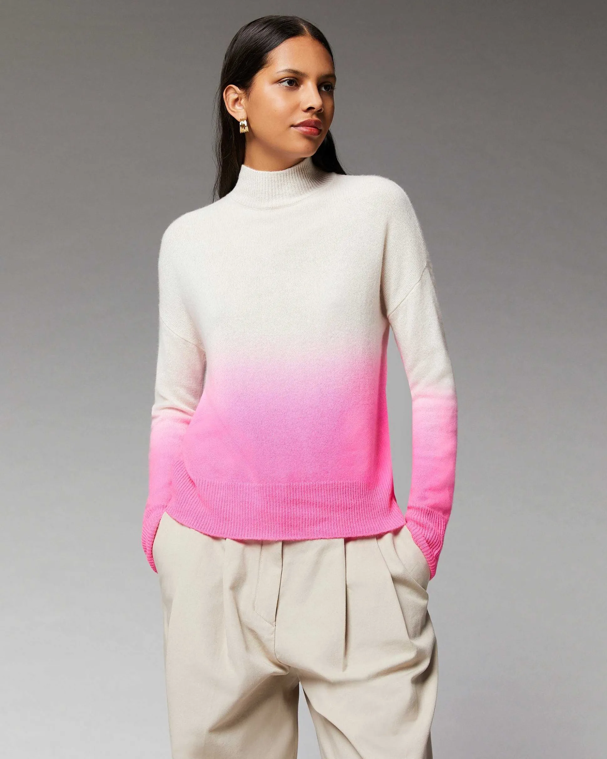 Pull Col Montant Dip Dye Leger