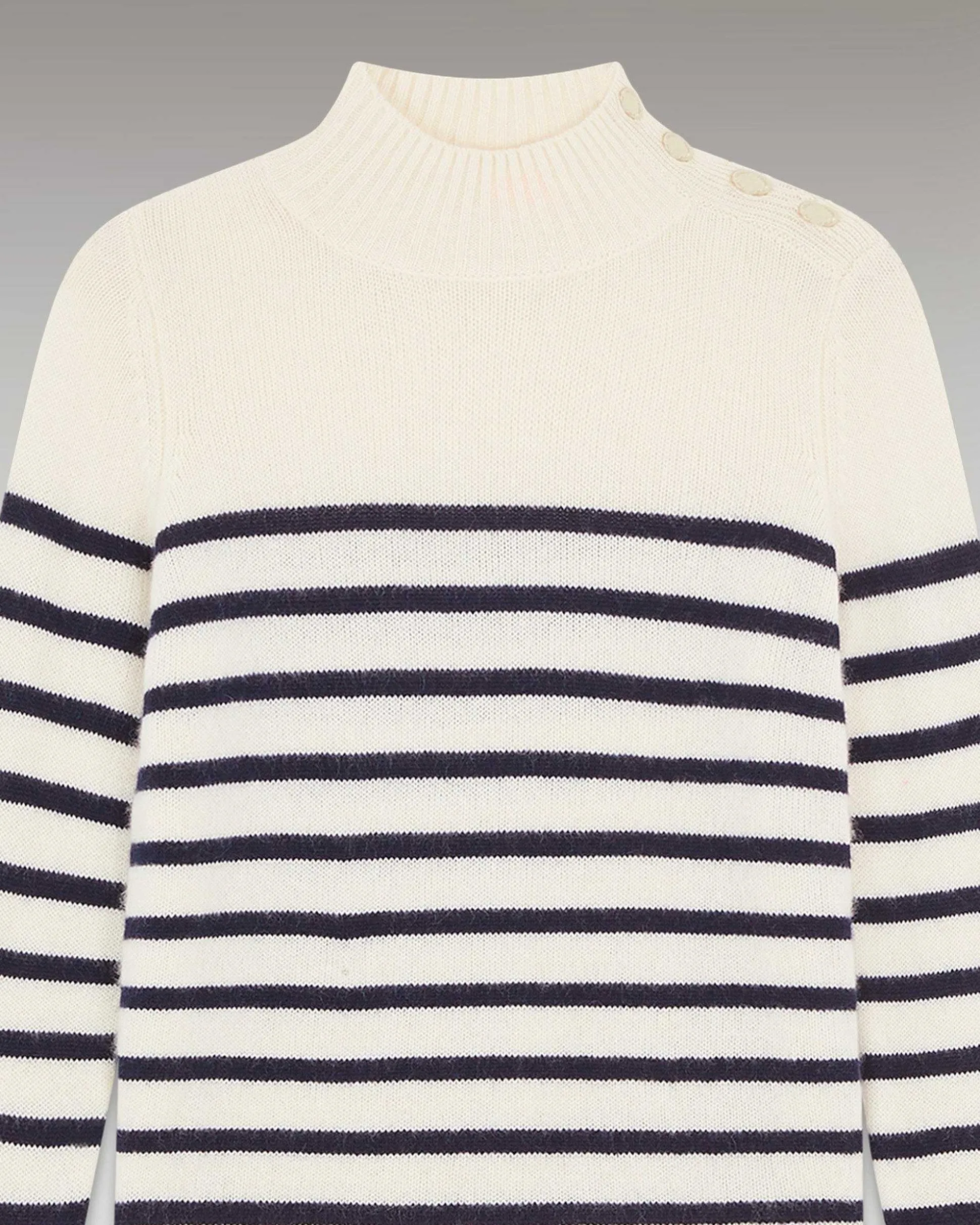 Pull Col Montant Mariniere A Boutons