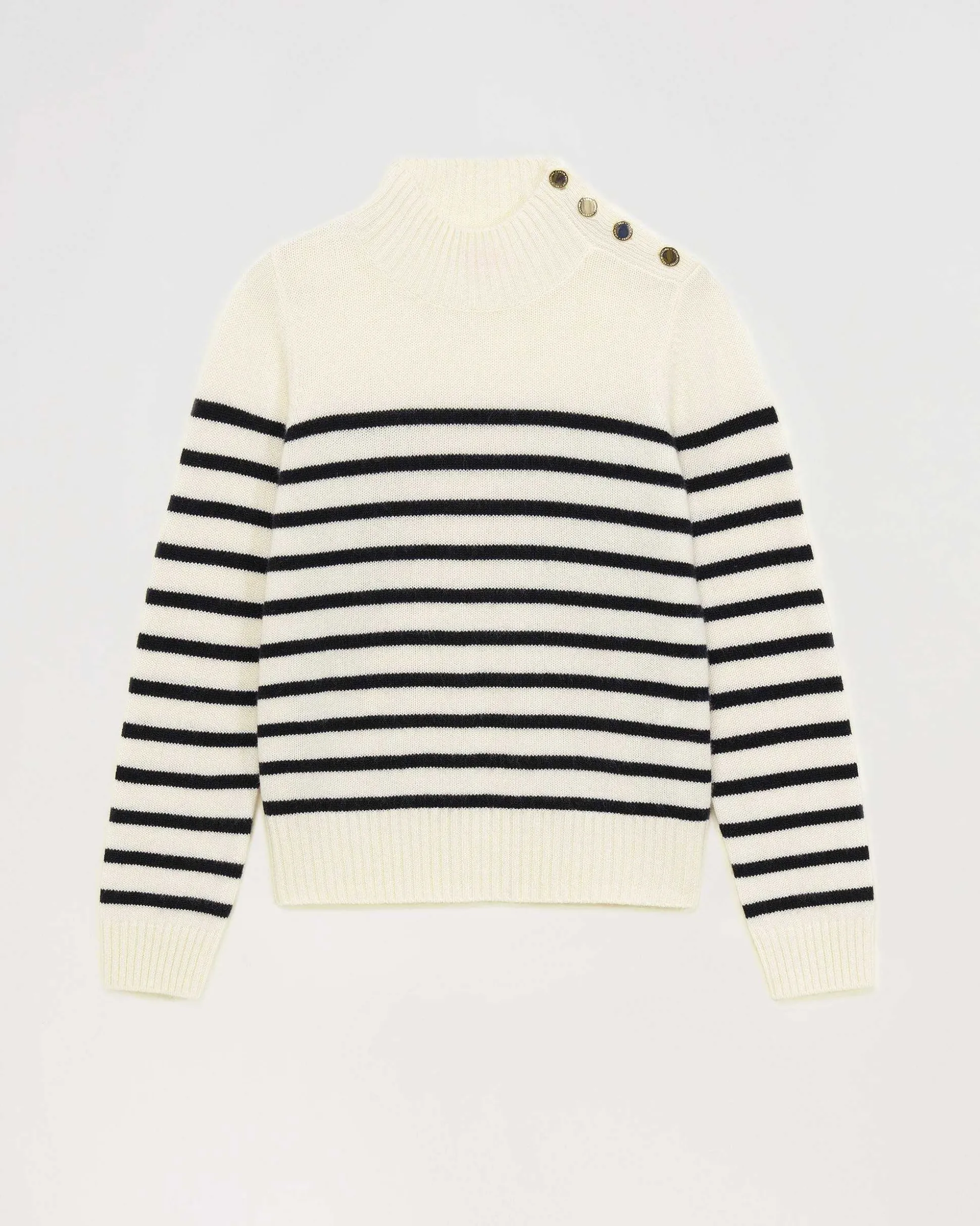 Pull Col Montant Mariniere A Boutons