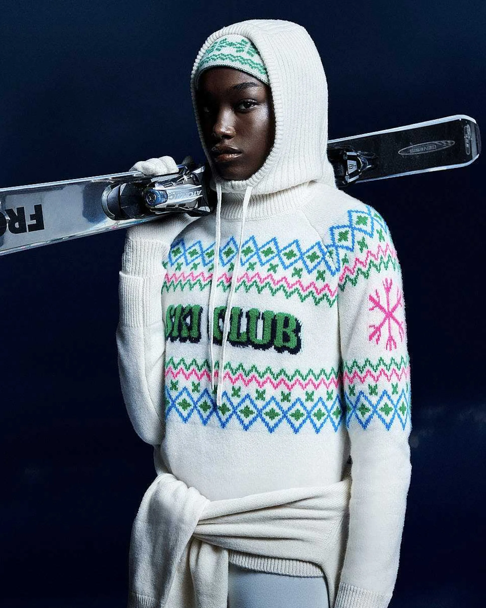 Pull Col Montant Ski Club