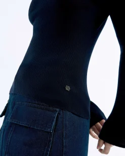 Pull Col Polo A Cotes Bijou