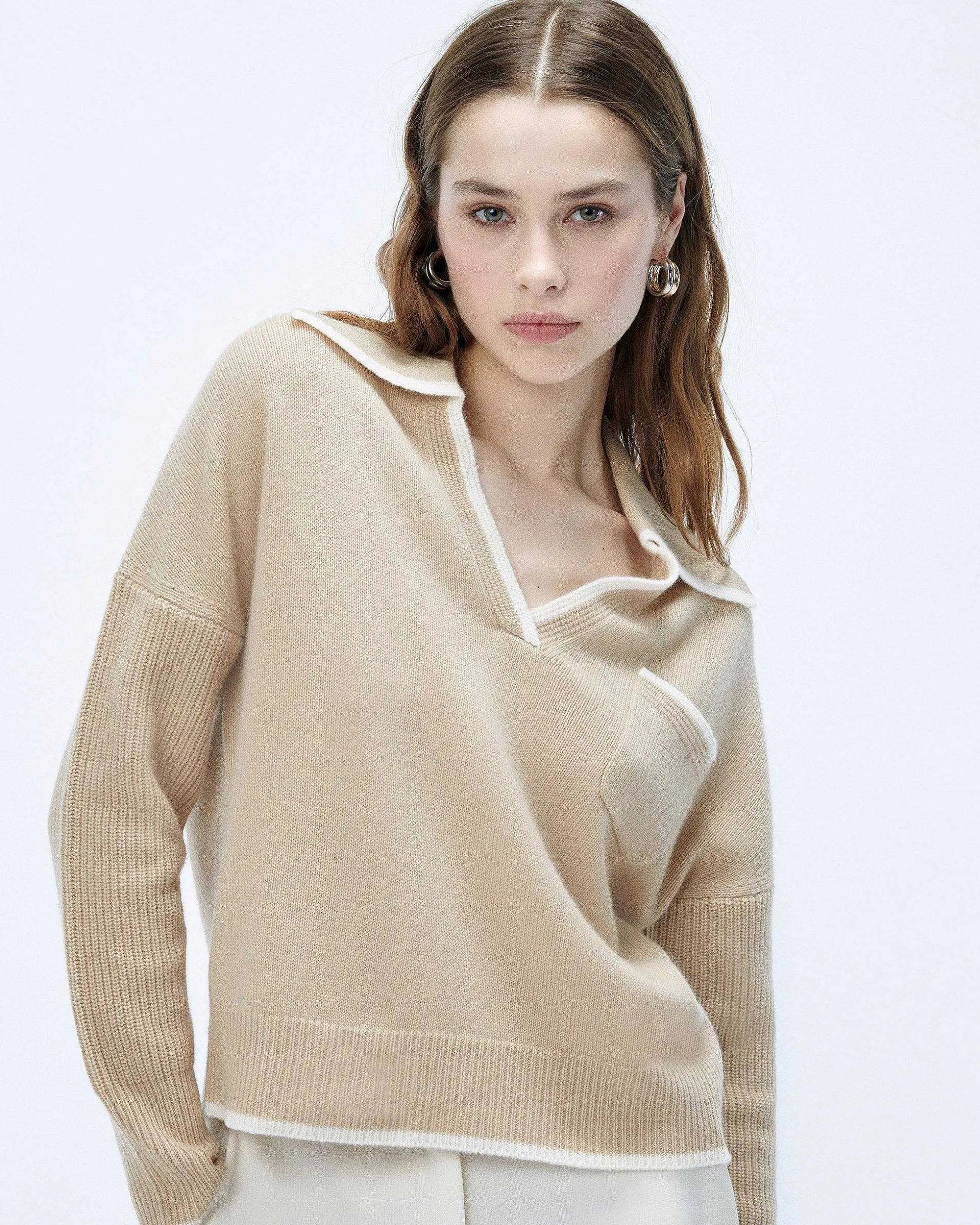 Pull Col Polo Bicolore