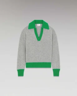 Pull Col Polo Oversize Bicolore