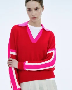 Pull Col Polo Tricolore